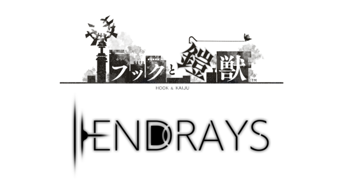 「フックと鎧獣(かいじゅう)」「ENDRAYS (エンドレイズ)」タイトルロゴ