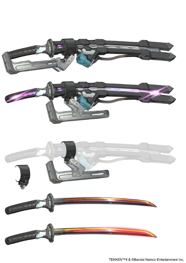 鉄拳(TEKKEN)8のキャラクターヴィクターの武器の設定画(synopsis)(Victor Chevalier’s weapon)