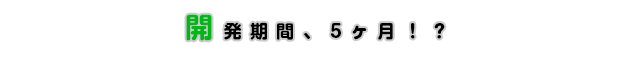 開発期間、5ヶ月！？